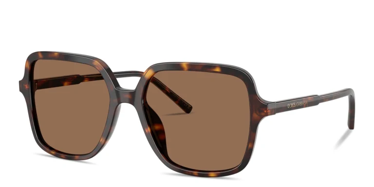 Shop Dolce & Gabbana Logo Signature Oversized Square Sunglasses in Havana online.