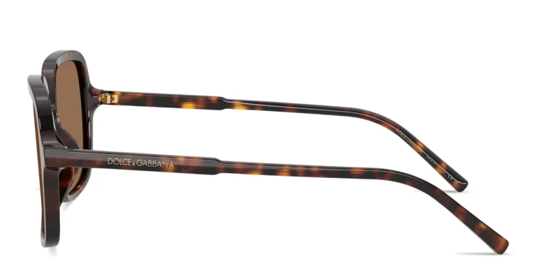 Shop Dolce & Gabbana Logo Signature Oversized Square Sunglasses in Havana online.