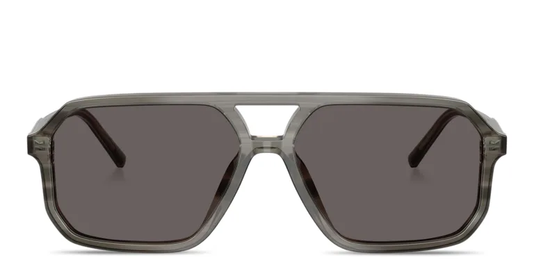 Shop Dolce & Gabbana Logo Signature Unisex Pilot Sunglasses in Grey online.