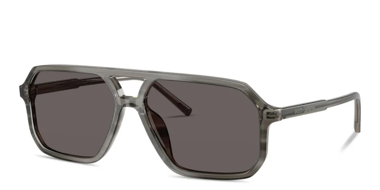 Shop Dolce & Gabbana Logo Signature Unisex Pilot Sunglasses in Grey online.