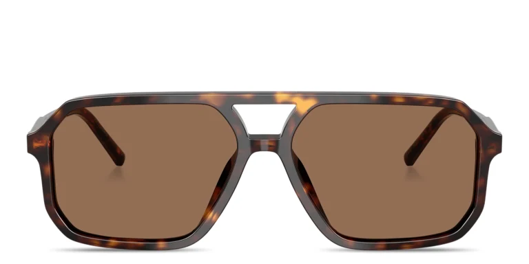 Shop Dolce & Gabbana Logo Signature Unisex Pilot Sunglasses in Havana online.