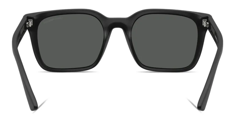 Shop Emporio Armani Eagle Logo Square Sunglasses in Black online.