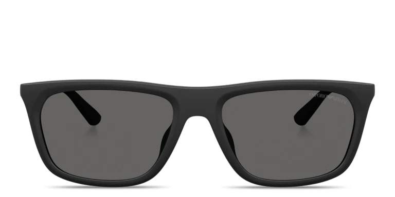 Shop Emporio Armani Eagle Logo Pillow Sunglasses in Black online.