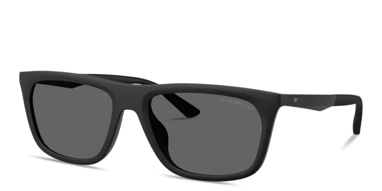 Shop Emporio Armani Eagle Logo Pillow Sunglasses in Black online.
