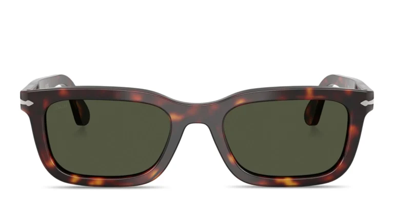 Shop PERSOL Arrow Unisex Rectangle Sunglasses in Havana online.