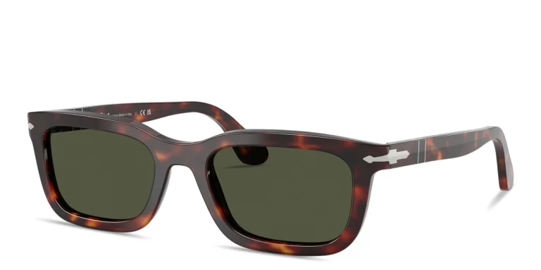 Shop PERSOL Arrow Unisex Rectangle Sunglasses in Havana online.