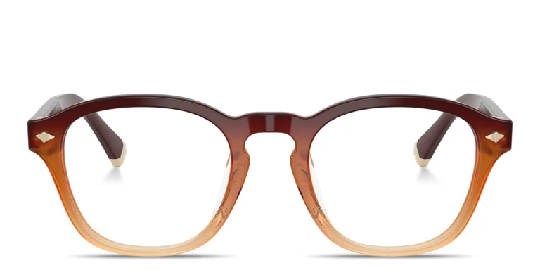 Shop BRUNELLO CUCINELLI Unisex Square Eyeglasses with Blue Light Filter in Brown online.