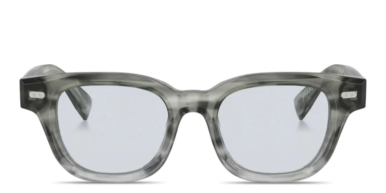 Shop BRUNELLO CUCINELLI Miles Unisex Rectangle Eyeglasses in Grey online.
