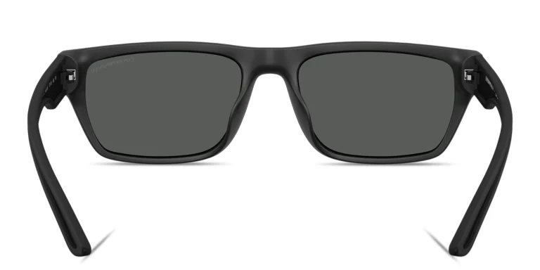 Shop Emporio Armani Embossed Logo Pillow Sunglasses in Black online.
