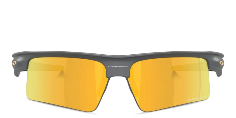 Shop Oakley Bisphaera Speed Unisex Wide Half-Rim Rectangle Sunglasses in Black online.