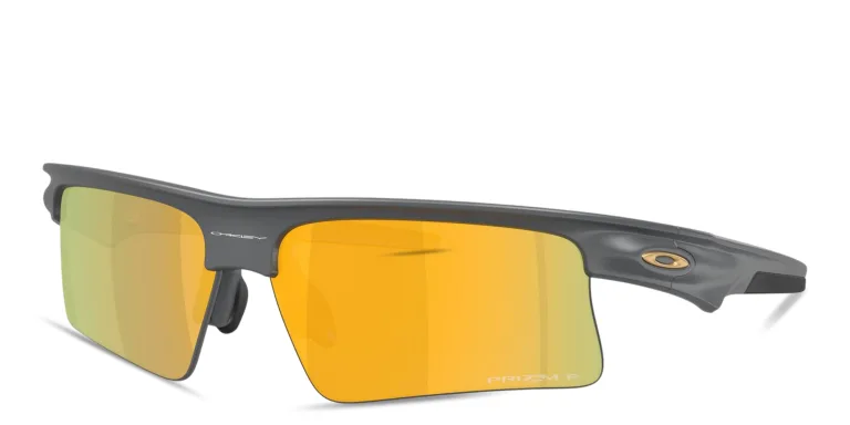 Shop Oakley Bisphaera Speed Unisex Wide Half-Rim Rectangle Sunglasses in Black online.