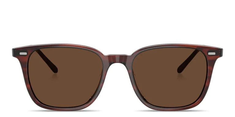 Shop OLIVER PEOPLES Laedin Unisex Square Sunglasses in Brown online.