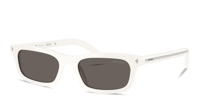Shop PRADA Logo Signature Pillow Sunglasses in White online.