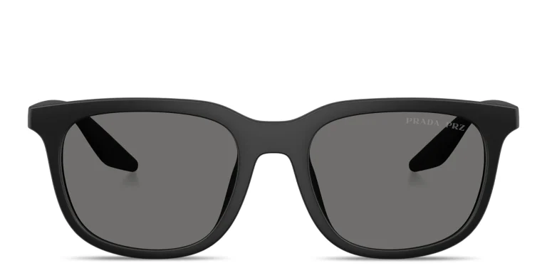 Shop Prada Linea Rossa Logo Signature Pillow Sunglasses in Black online.