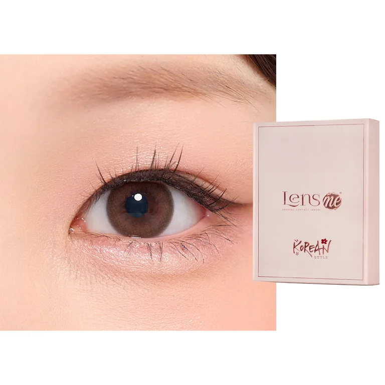 Shop Lensme Korean Style Monthly Colored Contact Lenses - Flick in Brown online.