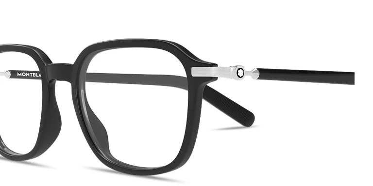 Shop MONTBLANC Snowcap Square Eyeglasses in Black online.
