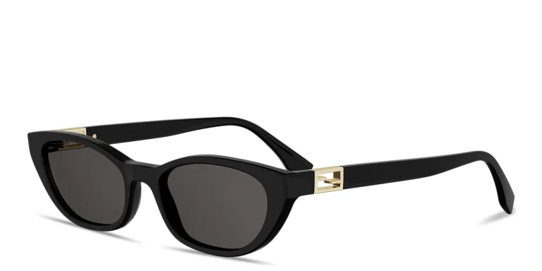Shop FENDI Baguette Cat-Eye Sunglasses in Black online.