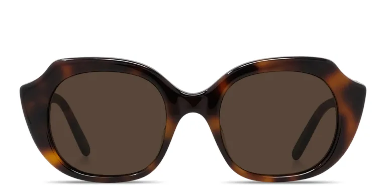 Shop LOEWE Slim Irregular Sunglasses in Havana online.