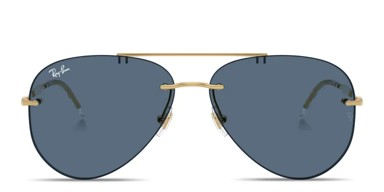 تسوق Engraved Logo Unisex Rimless Pilot Sunglasses راي بان بلون Gold أونلاين.