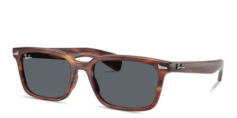 Shop Ray-Ban Brunel Unisex Rectangle Sunglasses in Havana online.