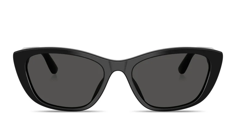 Shop Dolce & Gabbana Logo Lettering Cat-Eye Sunglasses in Black online.