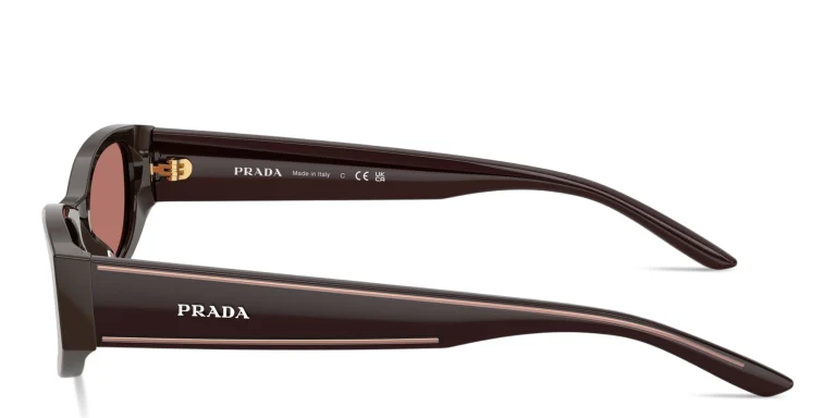 Shop PRADA Logo Signature Cat-Eye Sunglasses in Brown online.