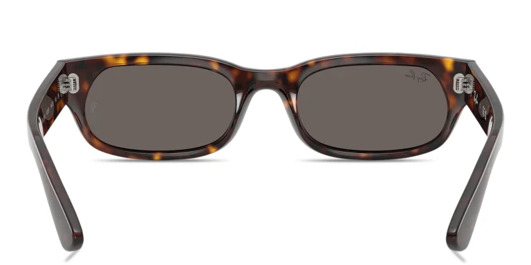 Shop Ray-Ban Embossed Logo Unisex Irregular Sunglasses in Havana online.
