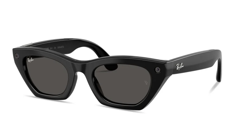 Shop Ray-Ban Meta Zena Unisex Cat-Eye Sunglasses in Black online.