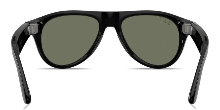 Shop Ray-Ban Meta Aviator Unisex Pilot Sunglasses with Blue Light Filter in Black online.