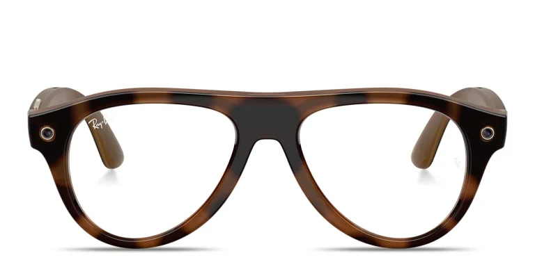 Shop Ray-Ban Meta Aviator Transitions® Unisex Pilot Sunglasses in Havana online.