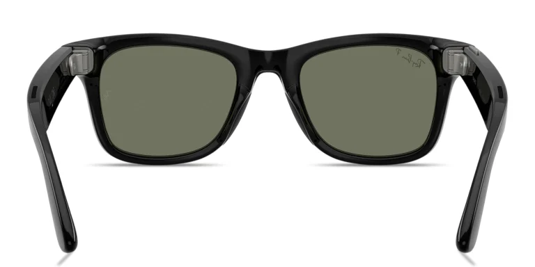 Shop Ray-Ban Meta Wayfarer Unisex Square Sunglasses with Blue Light Filter in Black online.
