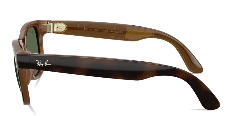 Shop Ray-Ban Meta Wayfarer Unisex Square Sunglasses in Havana online.