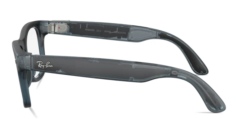 Shop Ray-Ban Meta Wayfarer Transitions® Unisex Square Sunglasses with Blue Light Filter in Blue online.