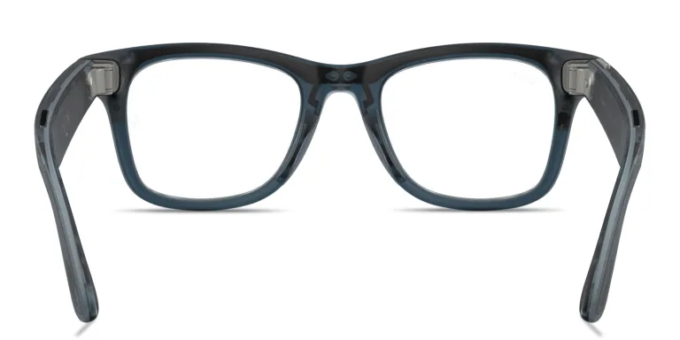 Shop Ray-Ban Meta Wayfarer Transitions® Unisex Square Sunglasses with Blue Light Filter in Blue online.
