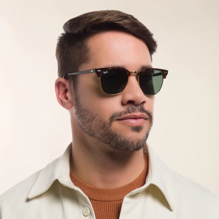 Shop Ray-Ban Clubmaster Classic Square Sunglasses in Tortoise online.
