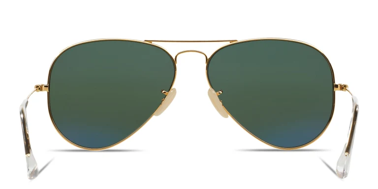 Shop Ray-Ban Unisex Aviator Solid Gold Sunglasses in Gold online.
