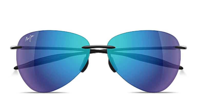 Shop Maui Jim Sugar Beach Unisex Rimless Aviator Sunglasses in Black online.