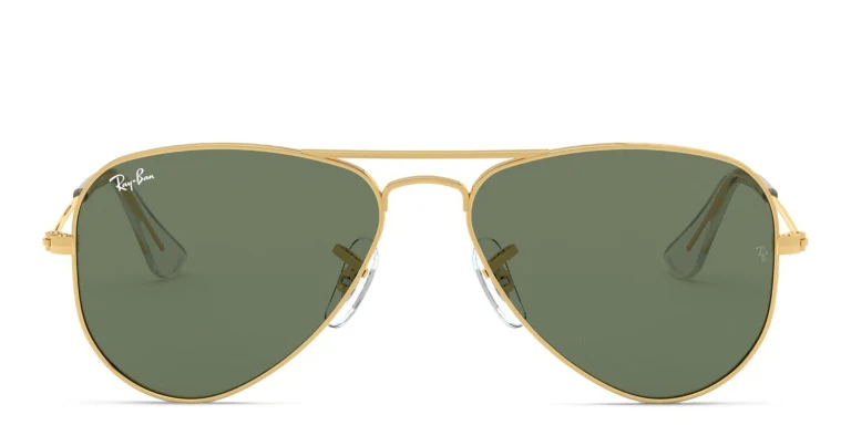 Shop Ray-Ban Junior Kids Pilot Sunglasses in Gold online.