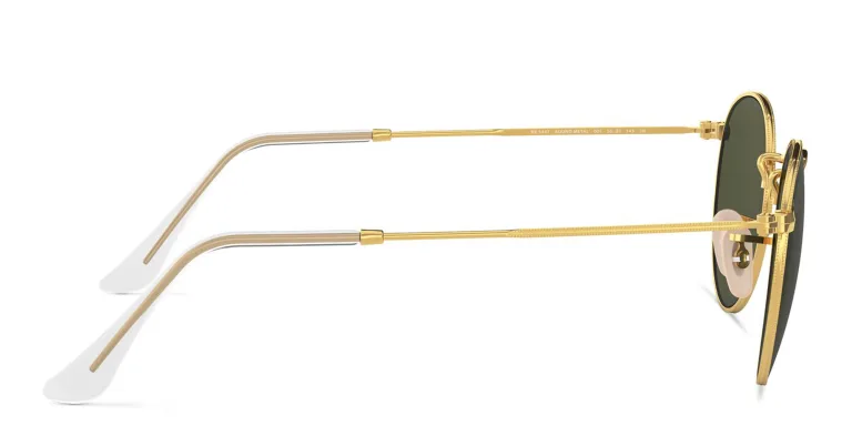 Shop Ray-Ban Round Metal Sunglasses in Gold online.