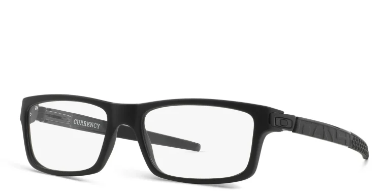 Shop Oakley Currency™ Rectangle Eyeglasses in Black online.