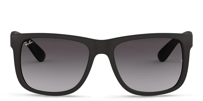 Shop Ray-Ban Justin Square Sunglasses in Black online.