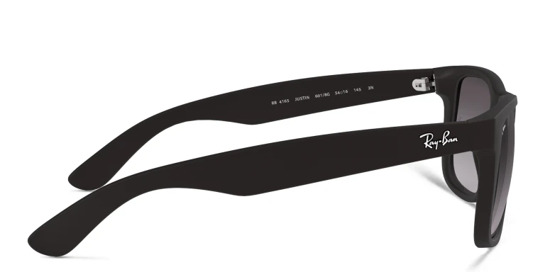 Shop Ray-Ban Justin Square Sunglasses in Black online.