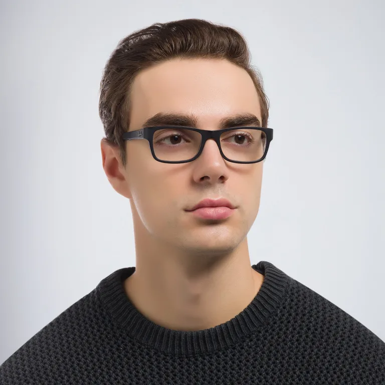 Shop Ray-Ban Optics Rectangle Eyeglasses in Black online.