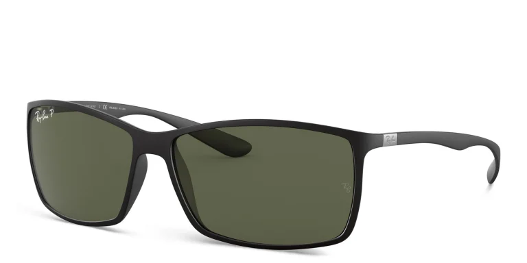 Shop Ray-Ban Liteforce Tech Rectangle Sunglasses in Black online.