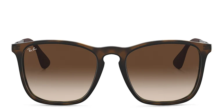 Shop Ray-Ban Chris Square Sunglasses in Black in Tortoise online.