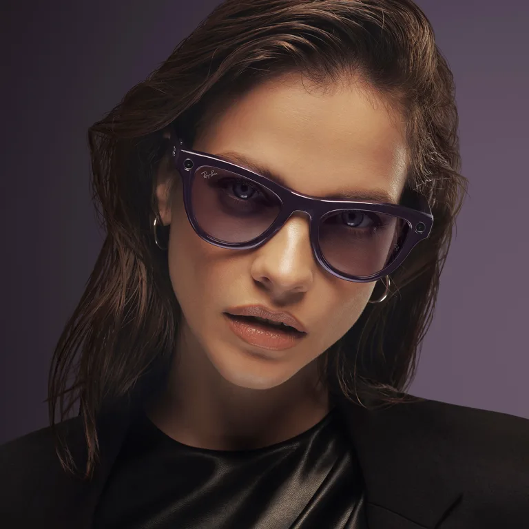 Shop Ray-Ban Meta Skyler Transitions® Unisex Cat-Eye Sunglasses in Purple online.