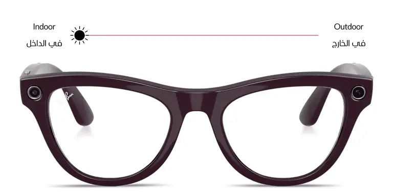 Shop Ray-Ban Meta Skyler Transitions® Unisex Cat-Eye Sunglasses in Purple online.