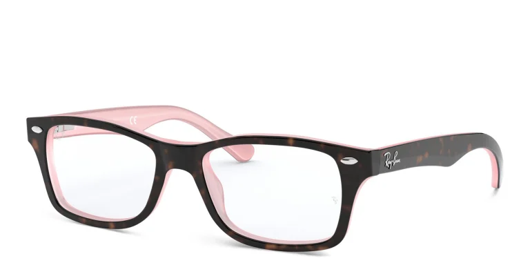 Shop Ray-Ban Junior Kids Square Eyeglasses in Havana online.