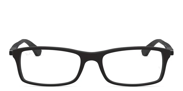 Shop Ray-Ban Optics Unisex Rectangle Eyeglasses in Black online.