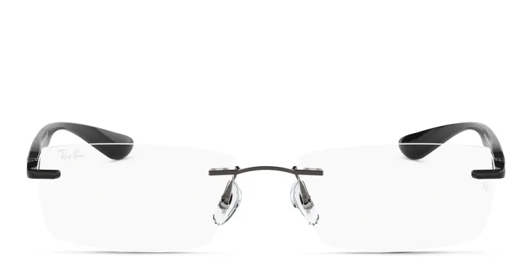 Shop Ray-Ban Optics Unisex Rectangle Eyeglasses in Gunmetal online.